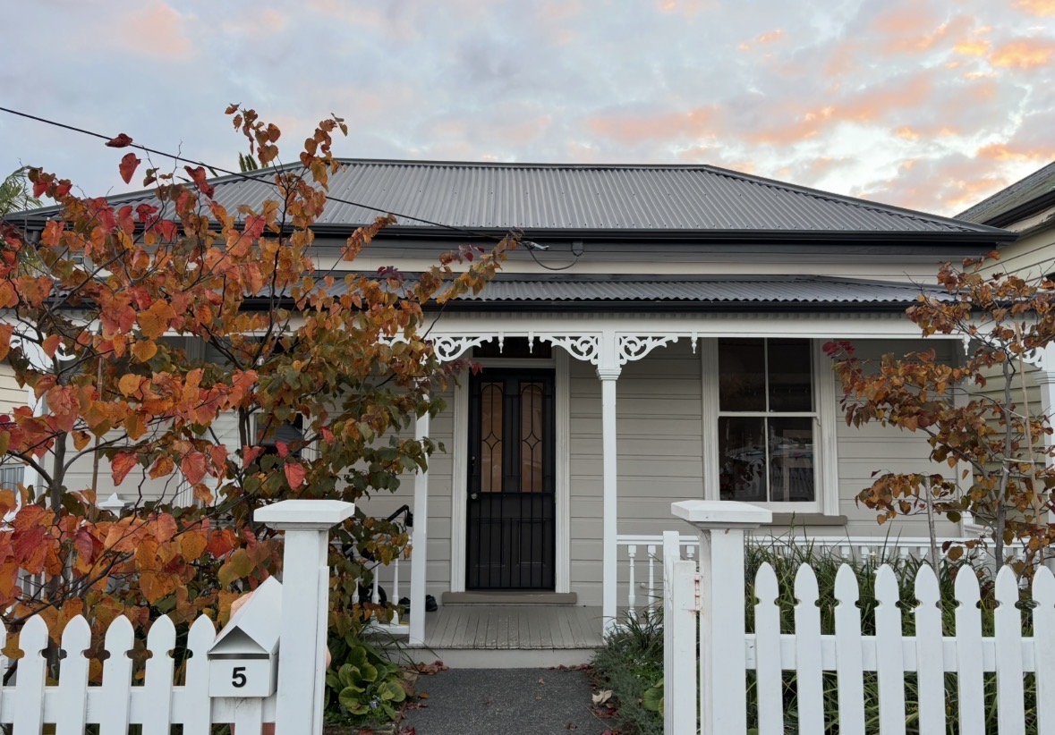 Grey Lynn villa with existing dark grey corrugated roof